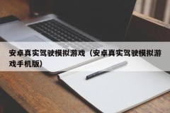 安卓真实驾驶模拟游戏(安卓真实驾驶模拟游戏手机版)